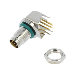 Conector M8 Tată 5 PIN 90° PCB 1.5A | Electronic-mag.ro | Componente Electronice