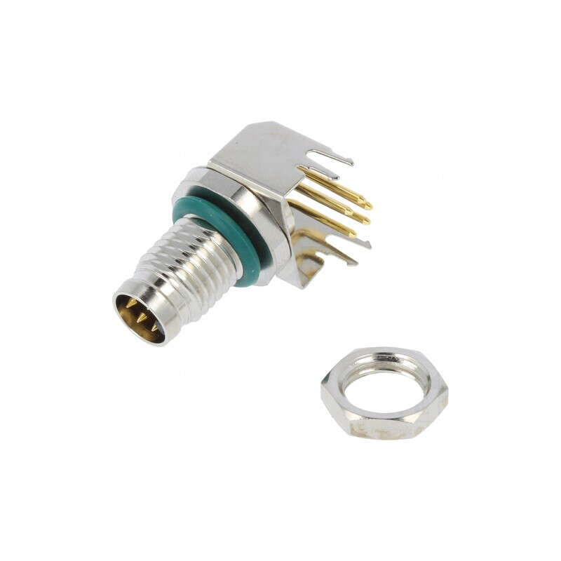 Conector M8 Tată 5 PIN 90° PCB 1.5A | Electronic-mag.ro | Componente Electronice