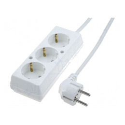 Prelungitor 3 Prize Schuko 1,5mm 16A Alb | Electronic-mag.ro | Componente Electronice