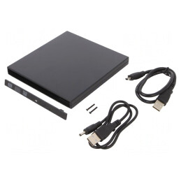 Carcasă unitate optică CD/DVD neagră SATA USB 2.0