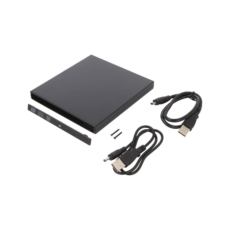 Carcasă unitate optică CD/DVD neagră SATA USB 2.0 | Electronic-mag.ro | Componente Electronice
