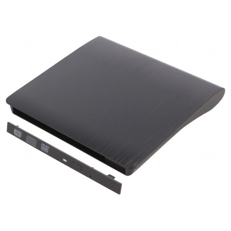 Carcasă unitate optică externă CD/DVD neagră USB 2.0 | Electronic-mag.ro | Componente Electronice