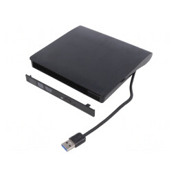 Carcasă pentru unitate optică CD/DVD; neagră; SATA I,USB 3.0