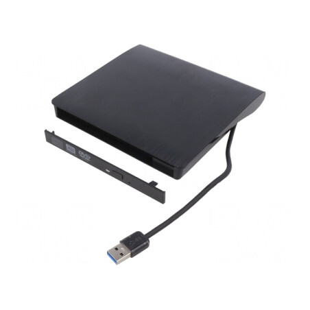 Carcasă unitate optică CD/DVD neagră SATA USB 3.0 | Electronic-mag.ro | Componente Electronice