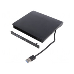 Carcasă unitate optică CD/DVD neagră SATA USB 3.0 | Electronic-mag.ro | Componente Electronice
