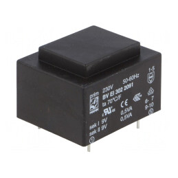 Transformator încapsulat 1VA 230VAC 9V 56mA PCB | Electronic-mag.ro | Componente Electronice
