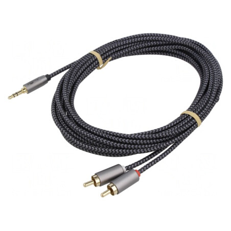Cablu Audio Jack 3.5mm la RCA 3m Aurit PVC | Electronic-mag.ro | Componente Electronice