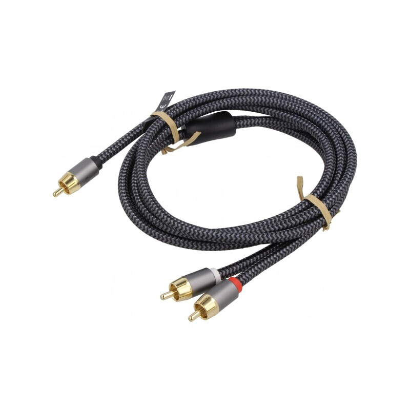 Cablu RCA 2m Aurit Negru/Gri | Electronic-mag.ro | Componente Electronice Cablu RCA 2m Aurit Negru/Gri | Electronic-mag.ro | Componente Electronice