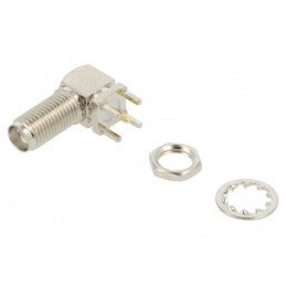 Conector SMA Femelă 90° THT pentru PCB 50Ω | Electronic-mag.ro | Componente Electronice