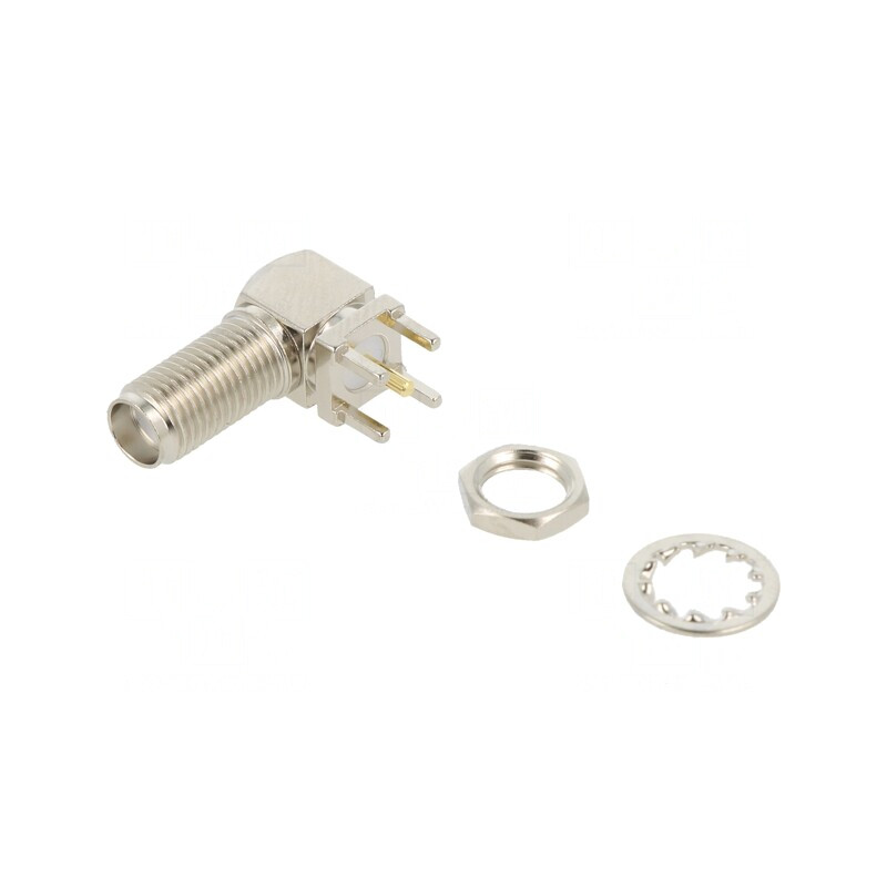 Conector SMA Femelă 90° THT pentru PCB 50Ω | Electronic-mag.ro | Componente Electronice