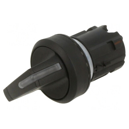 Comutator rotativ 22mm 2 poziții negru rotund | Electronic-mag.ro | Componente Electronice