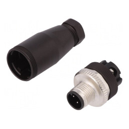 Conector M12 Mufă Tată 4-PIN Filet Exterior | Electronic-mag.ro | Componente Electronice