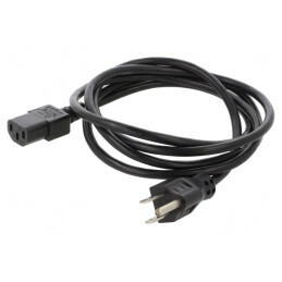 Cablu Alimentare Negru 1.8m IEC C13 la NEMA 5-15 | Electronic-mag.ro | Componente Electronice