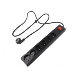Prelungitor alimentare 6 prize negru 1,5m 16A | Electronic-mag.ro | Componente Electronice