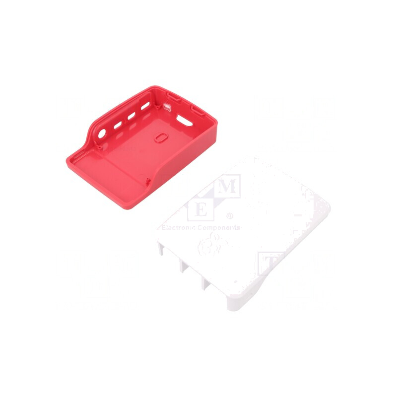Carcasă pentru Raspberry Pi 4 B ABS alb-roșu | Electronic-mag.ro | Componente Electronice