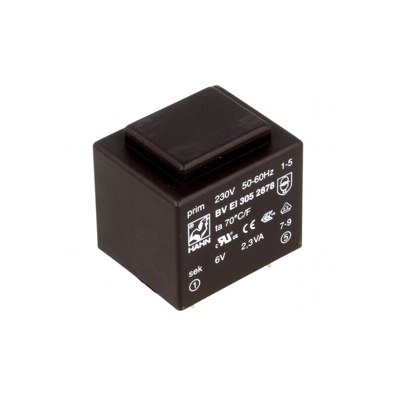 Transformator încapsulat 2,3VA 230VAC 6V 383mA PCB | Electronic-mag.ro | Componente Electronice