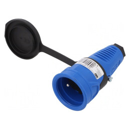 Conector alimentare AC mamă 2P PE 250V 16A cablu | Electronic-mag.ro | Componente Electronice