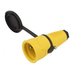 Conector Alimentare AC Mamă 250V 16A 2P PE Pe Cablu | Electronic-mag.ro | Componente Electronice