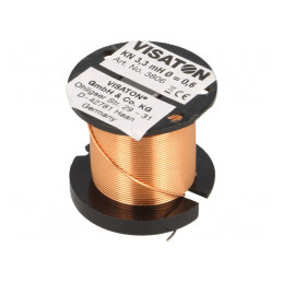 Inductor: bobină; 3,3mH; 1,4Ω; Ø: 32mm; H: 29mm; Øfir: 0,6mm