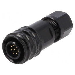 Mufă tată SA8 8 PIN IP67 4-5mm 3A 30V lipire pe cablu | Electronic-mag.ro | Componente Electronice