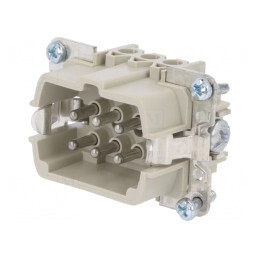 Conector HDC 6P Tată 6 Inserturi de Contact | Electronic-mag.ro | Componente Electronice
