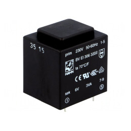 Transformator Încapsulat 3VA 230V 6V 500mA PCB | Electronic-mag.ro | Componente Electronice