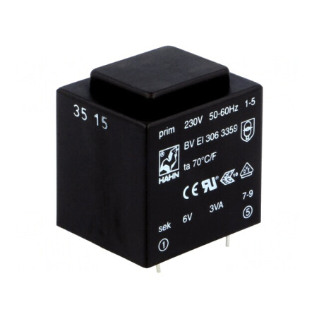 Transformator Încapsulat 3VA 230V 6V 500mA PCB | Electronic-mag.ro | Componente Electronice