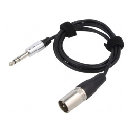 Cablu Audio Jack 6.3mm la XLR 3Pin 1.5m Negru | Electronic-mag.ro | Componente Electronice