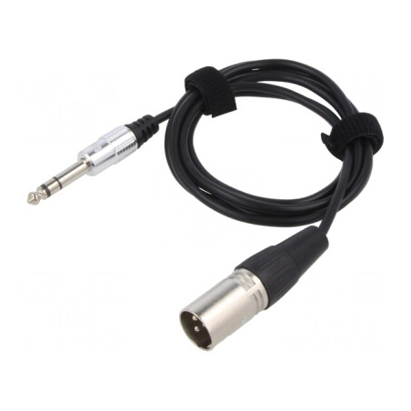 Cablu Audio Jack 6.3mm la XLR 3Pin 1.5m Negru | Electronic-mag.ro | Componente Electronice
