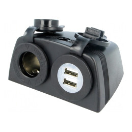 Soclu Brichetă Auto cu USB Negru | Electronic-mag.ro | Componente Electronice