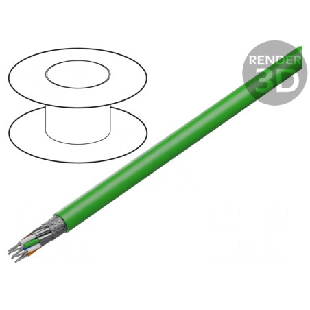 Cablu Date ETHERLINE Cat.6a S/FTP Verde | Electronic-mag.ro | Componente Electronice