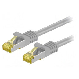 Cablu Patch S/FTP Cat 6a Cu LSZH Gri 7.5m