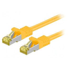 Patch cord galben S/FTP Cat6a 7,5m 26AWG