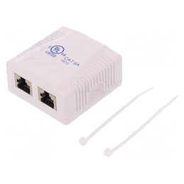 Soclu RJ45 Cat 6a Ecranat 8P8C Dublu | Electronic-mag.ro | Componente Electronice