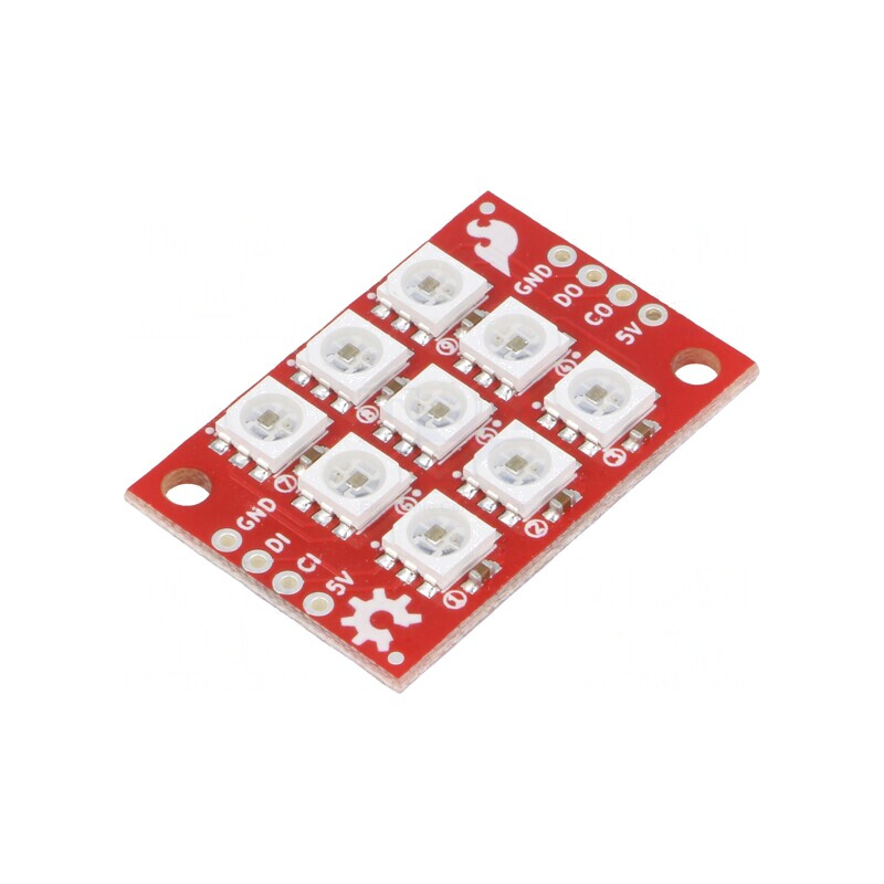 Controler LED 5VDC cu 9 diode APA102C 34.7x23.3x3.2mm | Electronic-mag.ro | Componente Electronice