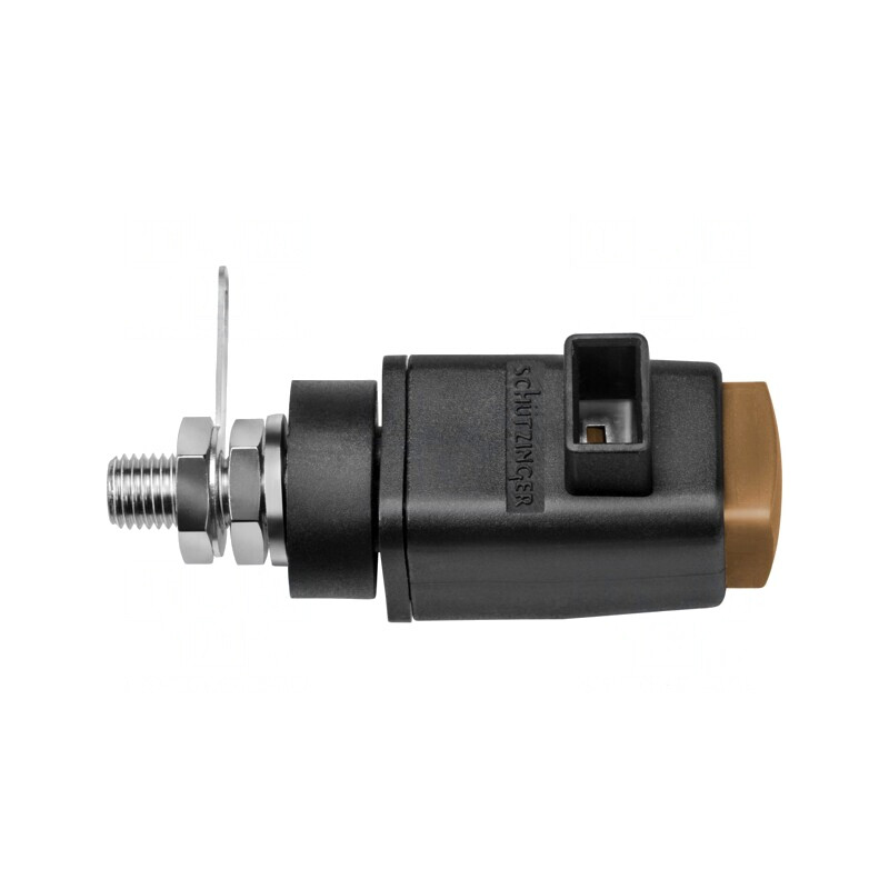 Clemă de laborator maro 300VDC 16A 31mm | Electronic-mag.ro | Componente Electronice