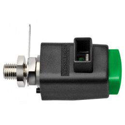 Clemă de laborator verde 300VDC 16A 31mm | Electronic-mag.ro | Componente Electronice