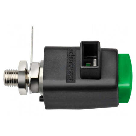 Clemă de laborator verde 300VDC 16A 31mm | Electronic-mag.ro | Componente Electronice