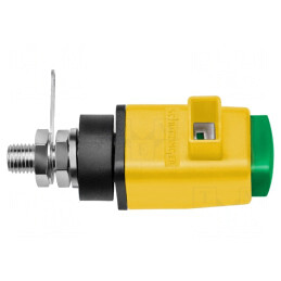 Clemă de laborator galben-verde 300VDC 16A nichel | Electronic-mag.ro | Componente Electronice