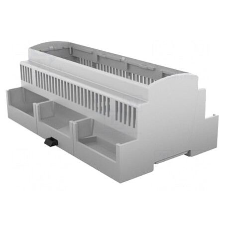 Carcasă pentru șină DIN gri 91x160.2x62 mm Nr.mod: 9 | Electronic-mag.ro | Componente Electronice