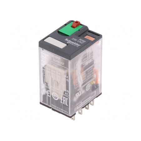 Releu electromagnetic 4PDT 230VAC 6A | Electronic-mag.ro | Componente Electronice