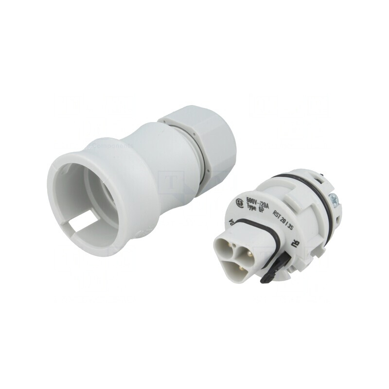 Mufă Circulară RST 3-PIN 20A 250V Gri | Electronic-mag.ro | Componente Electronice