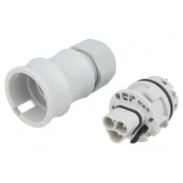 Mufă Circulară RST 3-PIN 20A 250V Gri | Electronic-mag.ro | Componente Electronice
