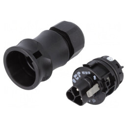 Mufă Conector Circular 3-PIN Argintat 20A 250V | Electronic-mag.ro | Componente Electronice