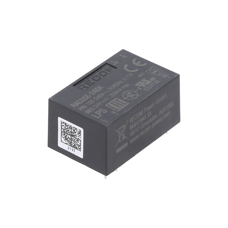 Convertor AC/DC 5W 24V | Electronic-mag.ro | Componente Electronice