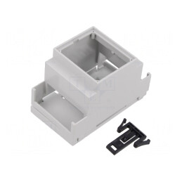 Carcasă pentru șină DIN 90x53x58mm PPO gri deschis | Electronic-mag.ro | Componente Electronice