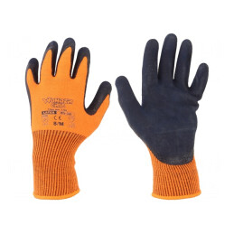 Mănuși de protecție portocalii mărimea M din acrilic și latex | Electronic-mag.ro | Componente Electronice