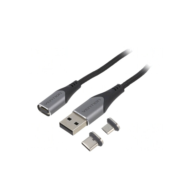Cablu Magnetic USB 2.0 0.5m Negru | Electronic-mag.ro | Componente Electronice