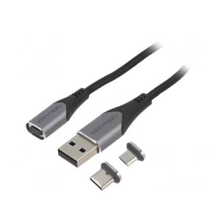 Cablu Magnetic USB 2.0 0.5m Negru | Electronic-mag.ro | Componente Electronice