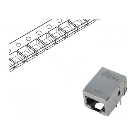 Soclu RJ45 ecranat cu transformator de separare PIN 8 | Electronic-mag.ro | Componente Electronice